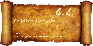 Gajdics Leopold névjegykártya